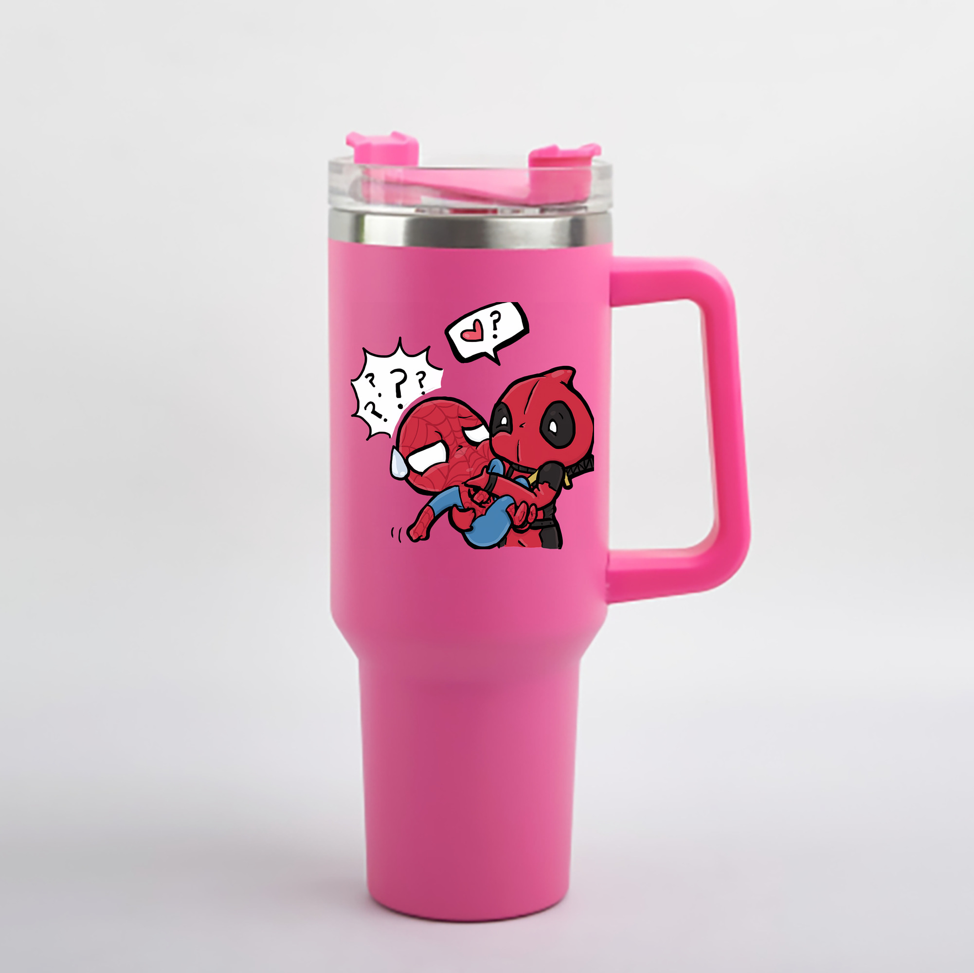 （画像用） Deadpool デッドプール 1200mL車用タンブラー - クリスタルステッカー（プラスチックストロー付き）
